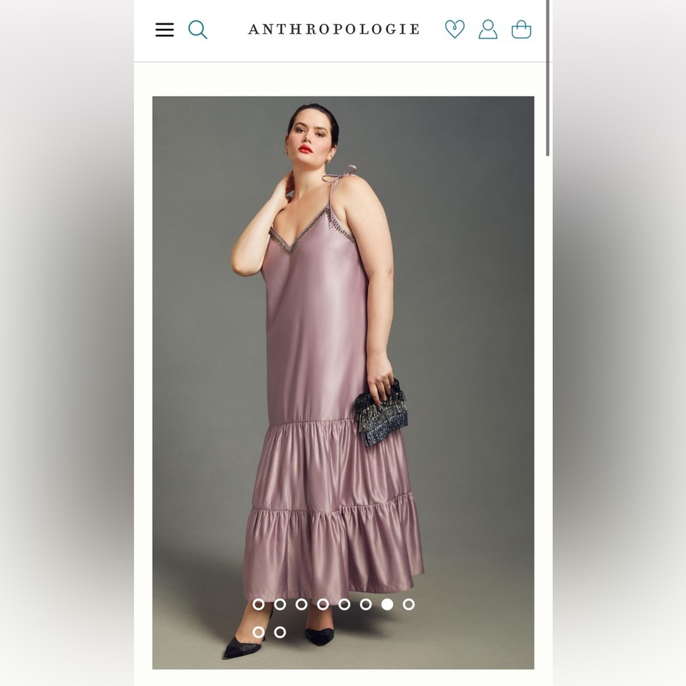 NWT Anthropologie Dhruv Kapoor Light Purple Tiered V-Neck Dress